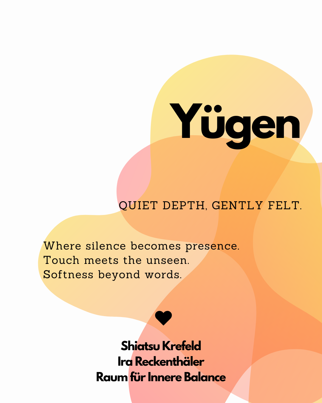 Yūgen als Sinnbild für stille Tiefe und Präsenz – passend zu Shiatsu, Wohlbefinden und achtsamer Regeneration